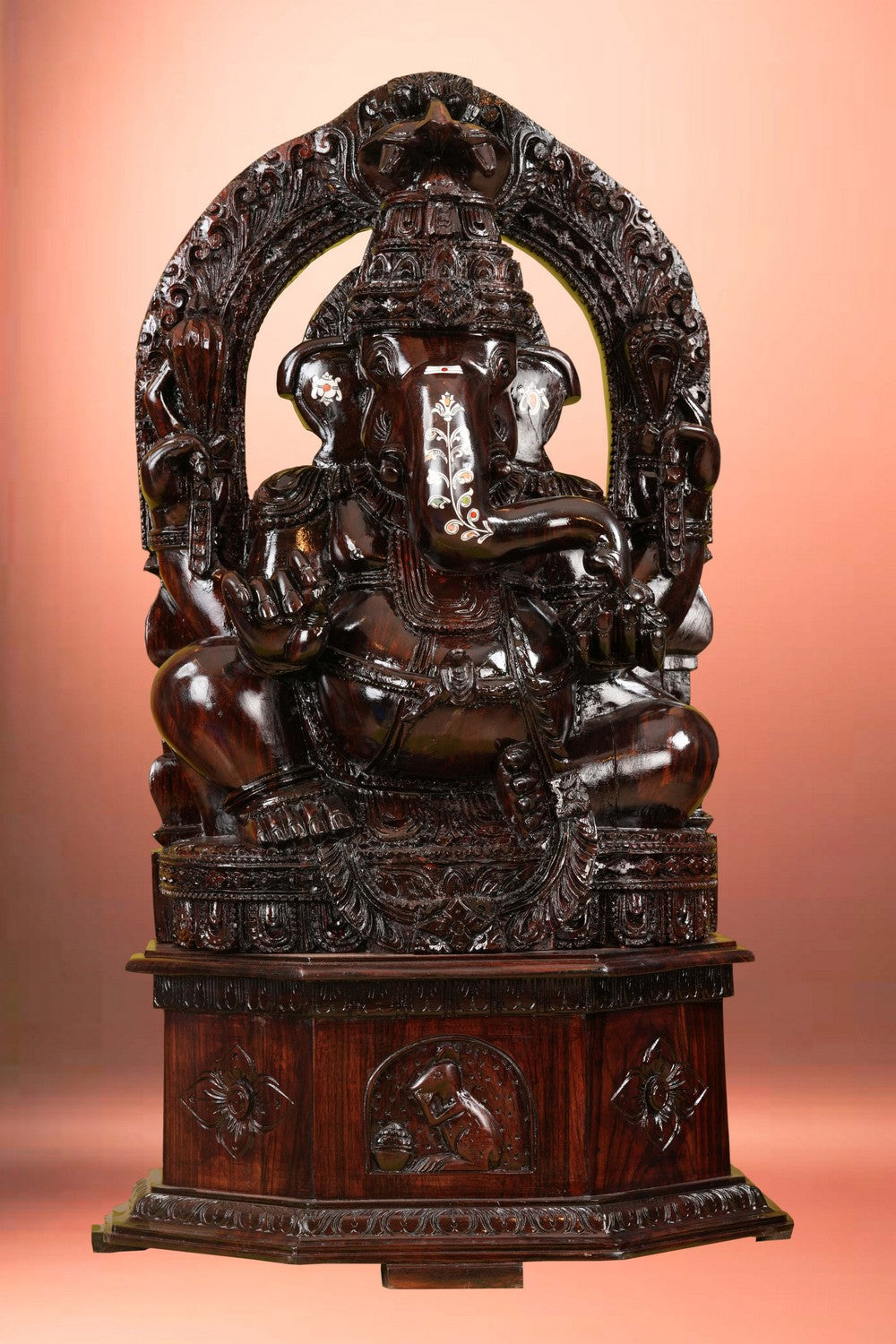 Image of Lord Ganesh Statue in Rose Wood